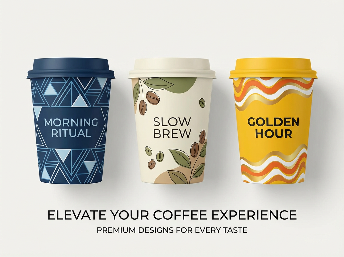 Create variations of: change the design on the cups and add one more...